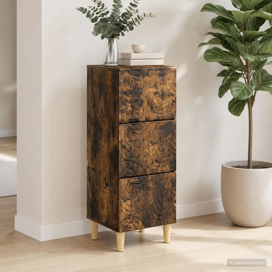 Armoire à tiroirs Chêne fumé 33 x 34,5 x 90 cm