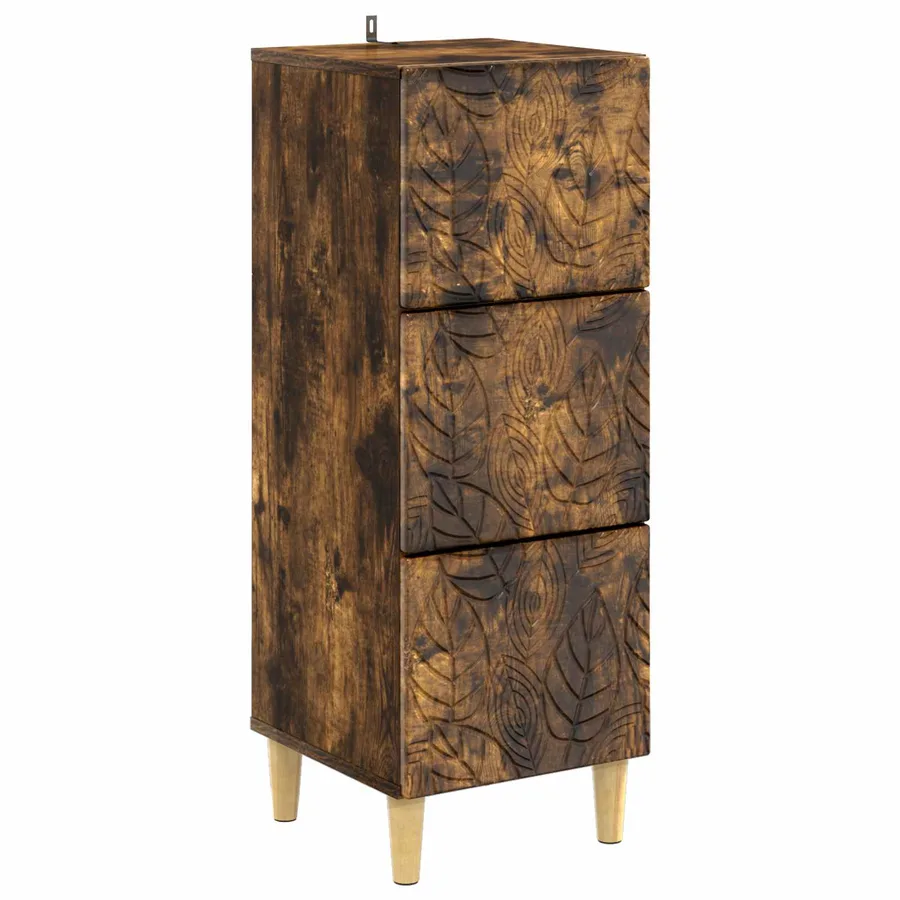 Armoire à tiroirs Chêne fumé 33 x 34,5 x 90 cm - 2