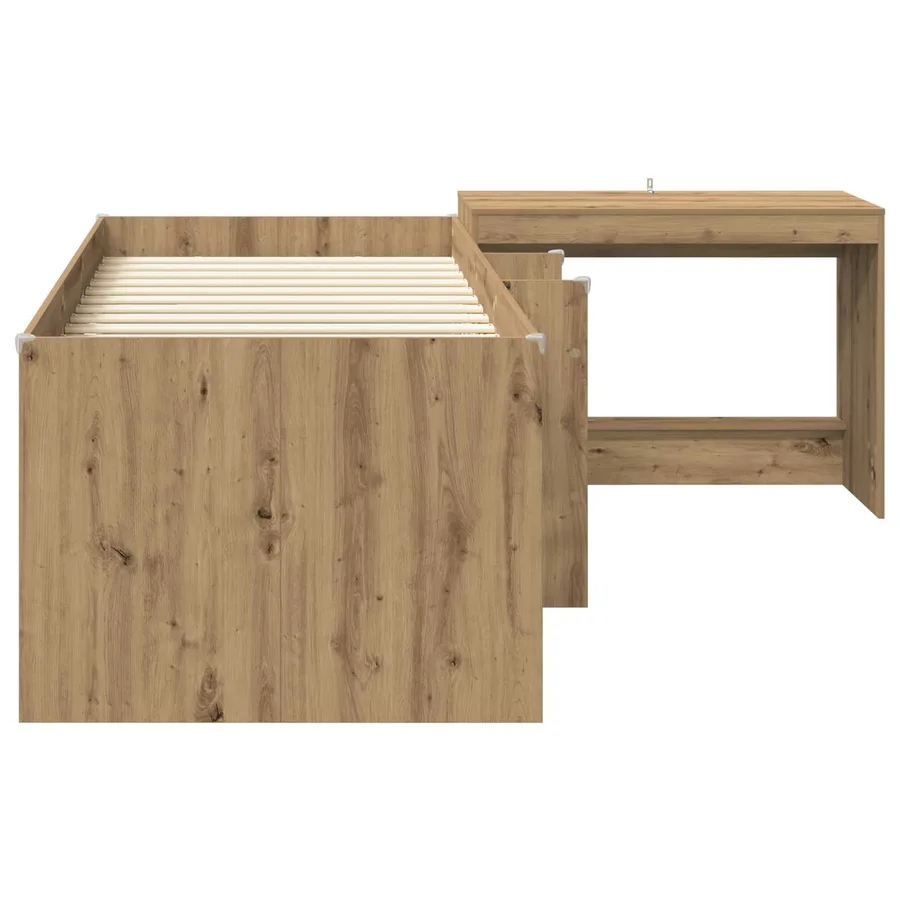 Lit haut pour enfants avec bureau 2 pc Chêne artisanal - 4