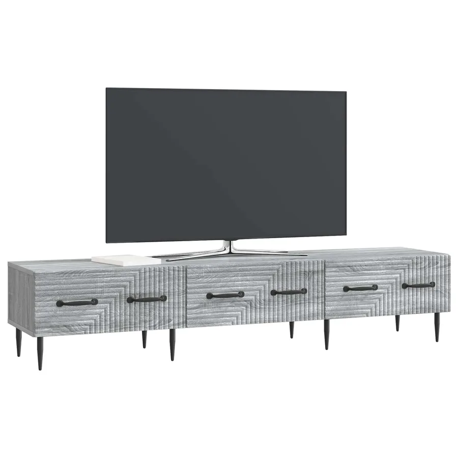 Meuble TV Sonoma gris 147 x 34,5 x 30 cm Bois d'ingénierie - 3