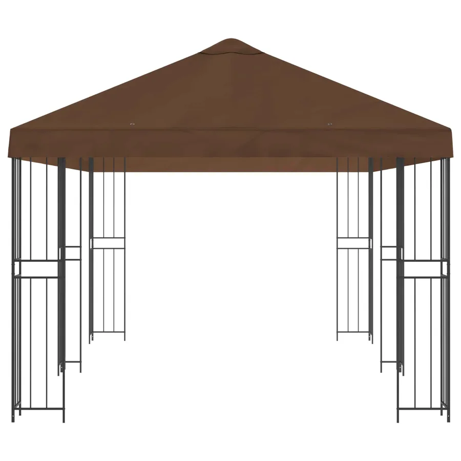 Gazebo avec murs latéraux 6 x 3 m Marron Polyester et Acier 190 - 4