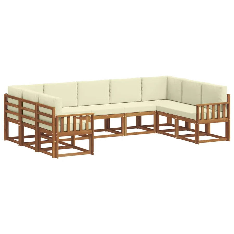 Ensemble de canapés d'extérieur 9 pcs Naturel et Crème - 2