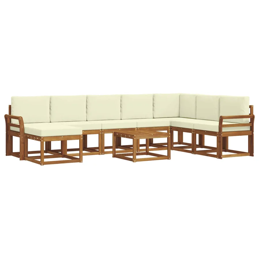 Ensemble de canapés d'extérieur 9 pcs Naturel et Crème - 2