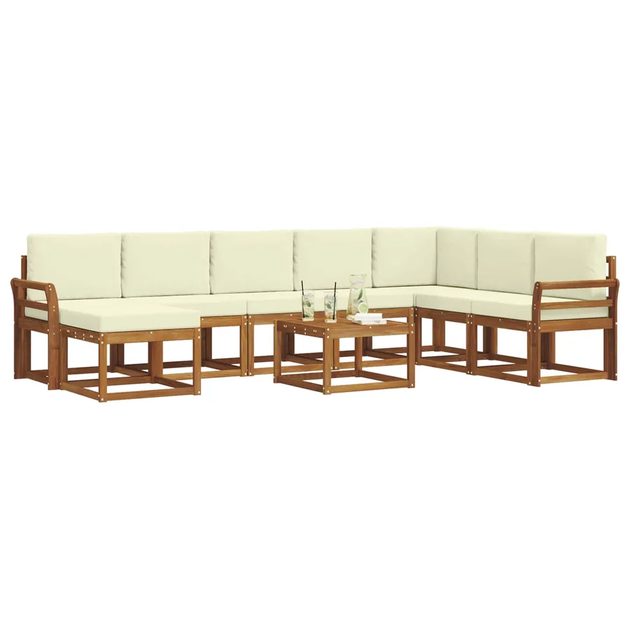 Ensemble de canapés d'extérieur 9 pcs Naturel et Crème - 3