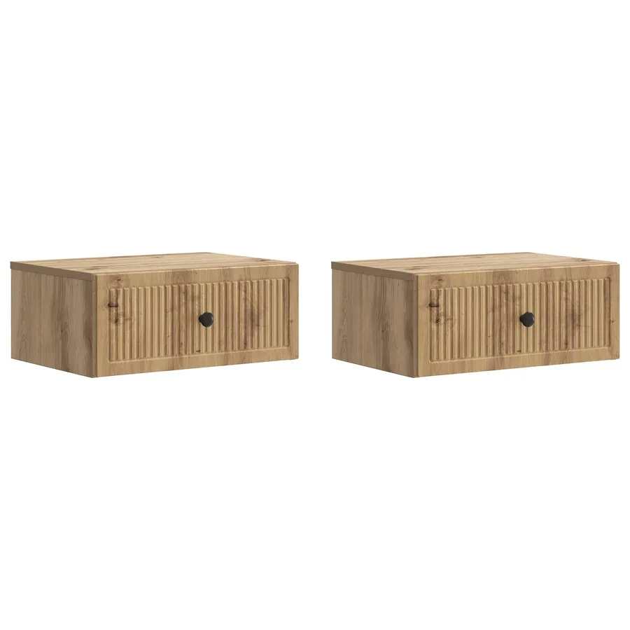 Cabinet de chevet 2 pc Chêne artisanal 49 x 34,5 x 20 cm - 2