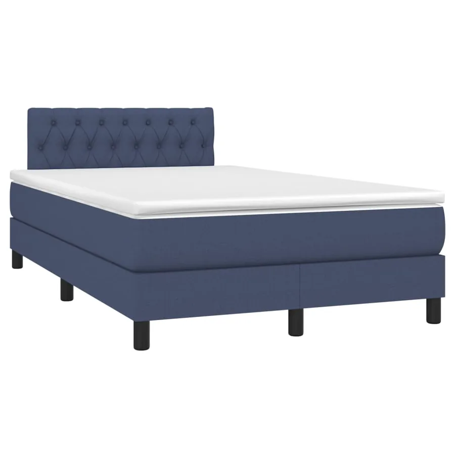 Sommier à lattes de lit avec matelas LED Bleu 120x200 cm Tissu - 3