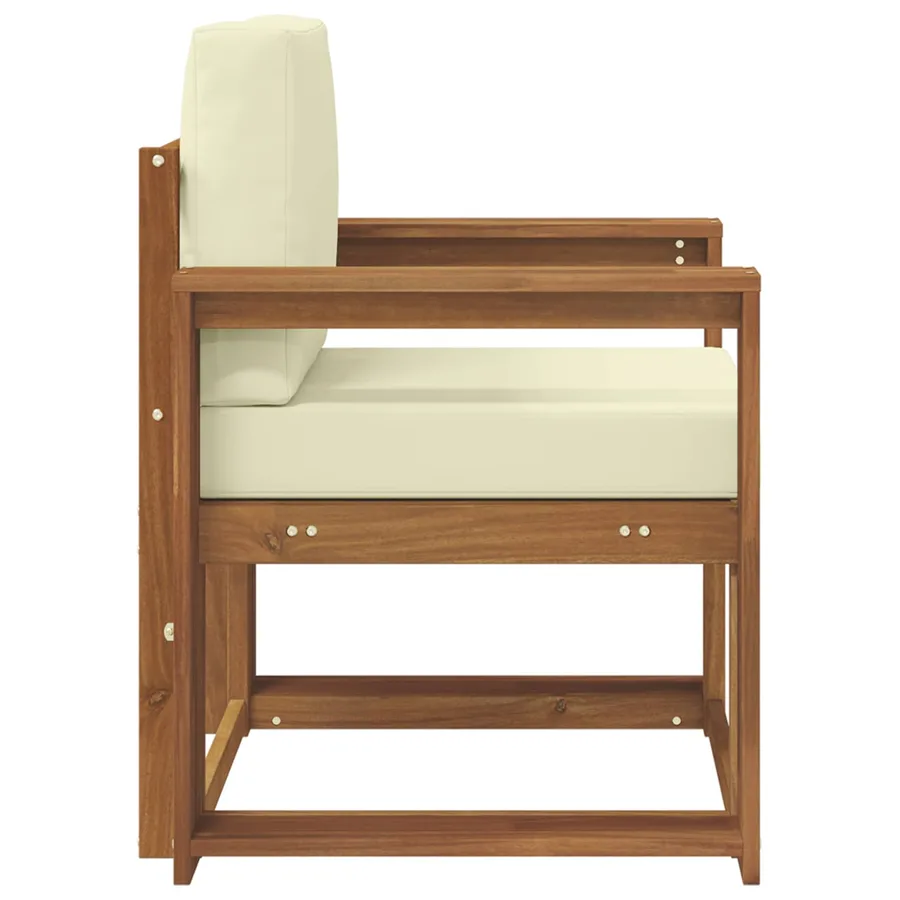 Canapé d’extérieur Bois d'acacia massif et polyester Naturel - 4