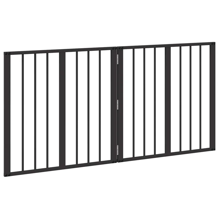 Porte pour chien 2 pcs Noir 60 x 60 cm Acier galvanisé - 4