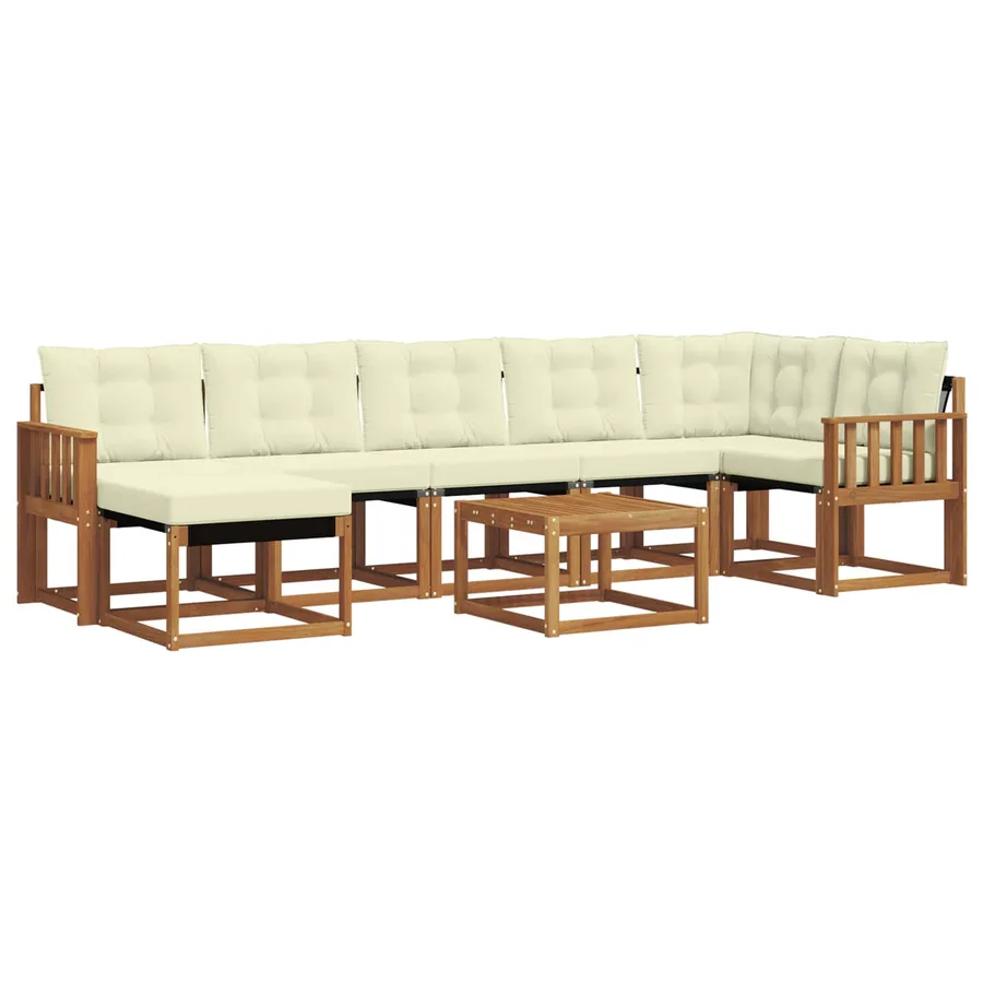 Ensemble de canapés d'extérieur 8 pcs Naturel et Crème - 2