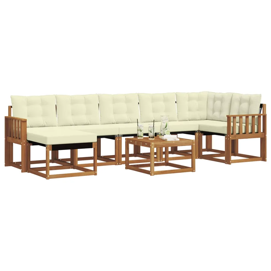 Ensemble de canapés d'extérieur 8 pcs Naturel et Crème - 3