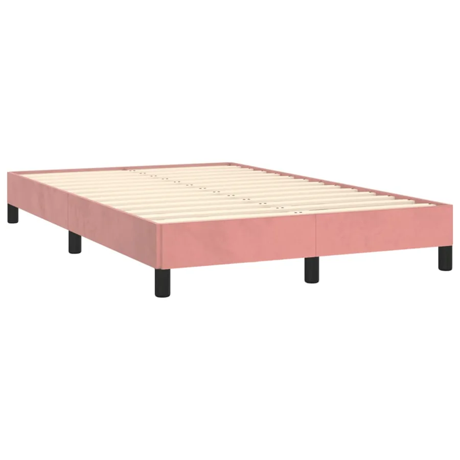 Cadre de lit sans matelas rose 120x200 cm velours - 3