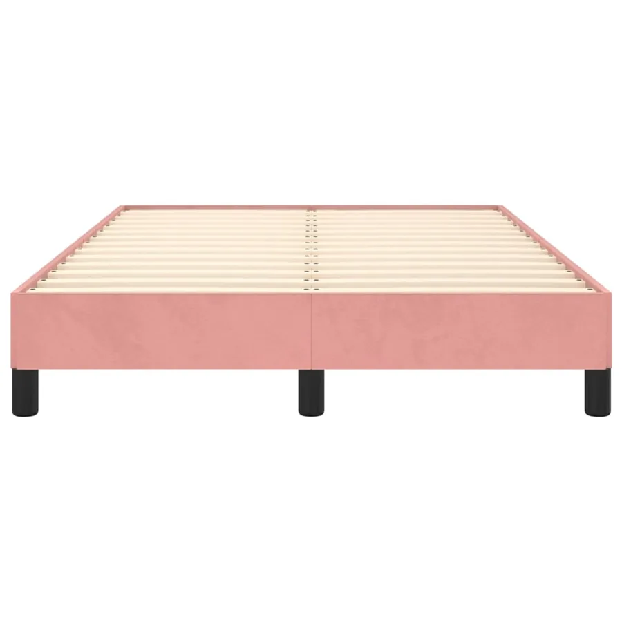 Cadre de lit sans matelas rose 120x200 cm velours - 5