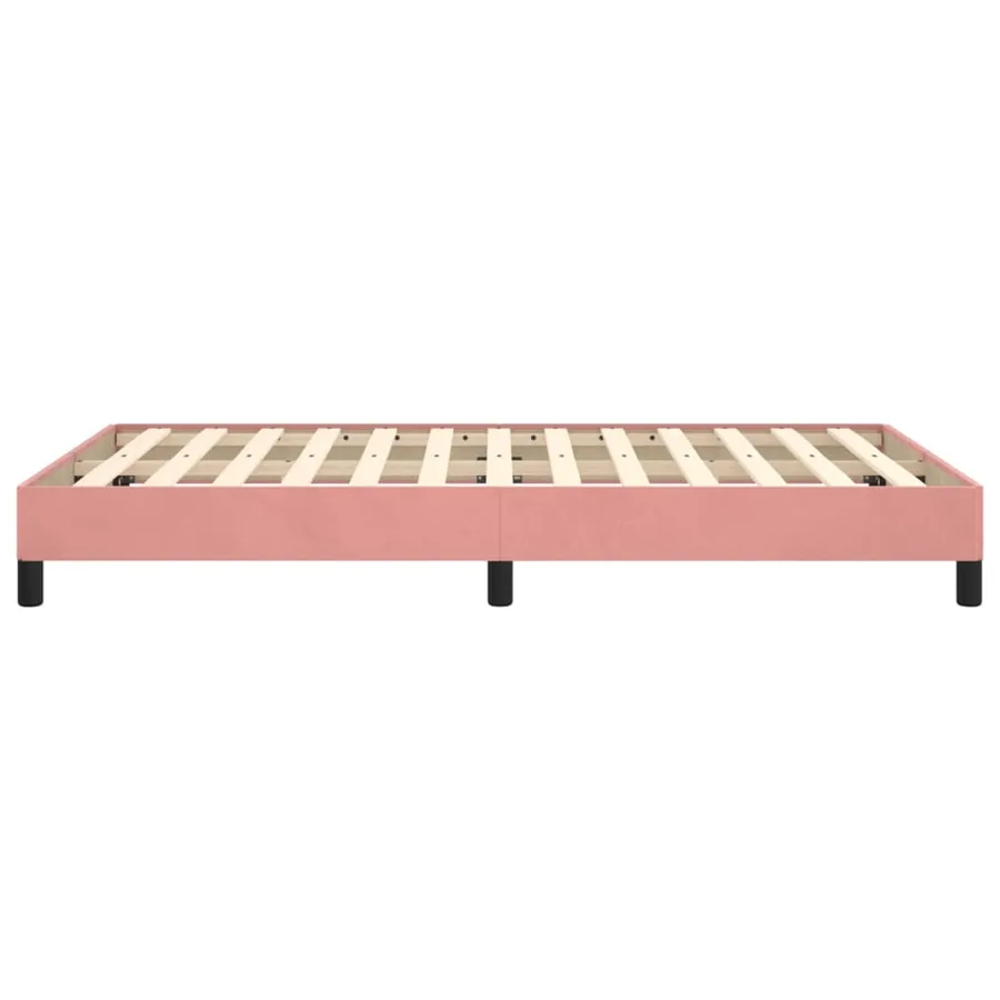 Cadre de lit sans matelas rose 120x200 cm velours - 6