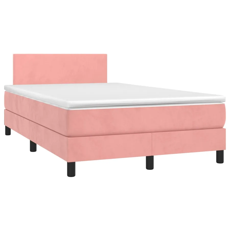 Sommier à lattes de lit avec matelas LED Rose 120x200cm Velours - 3