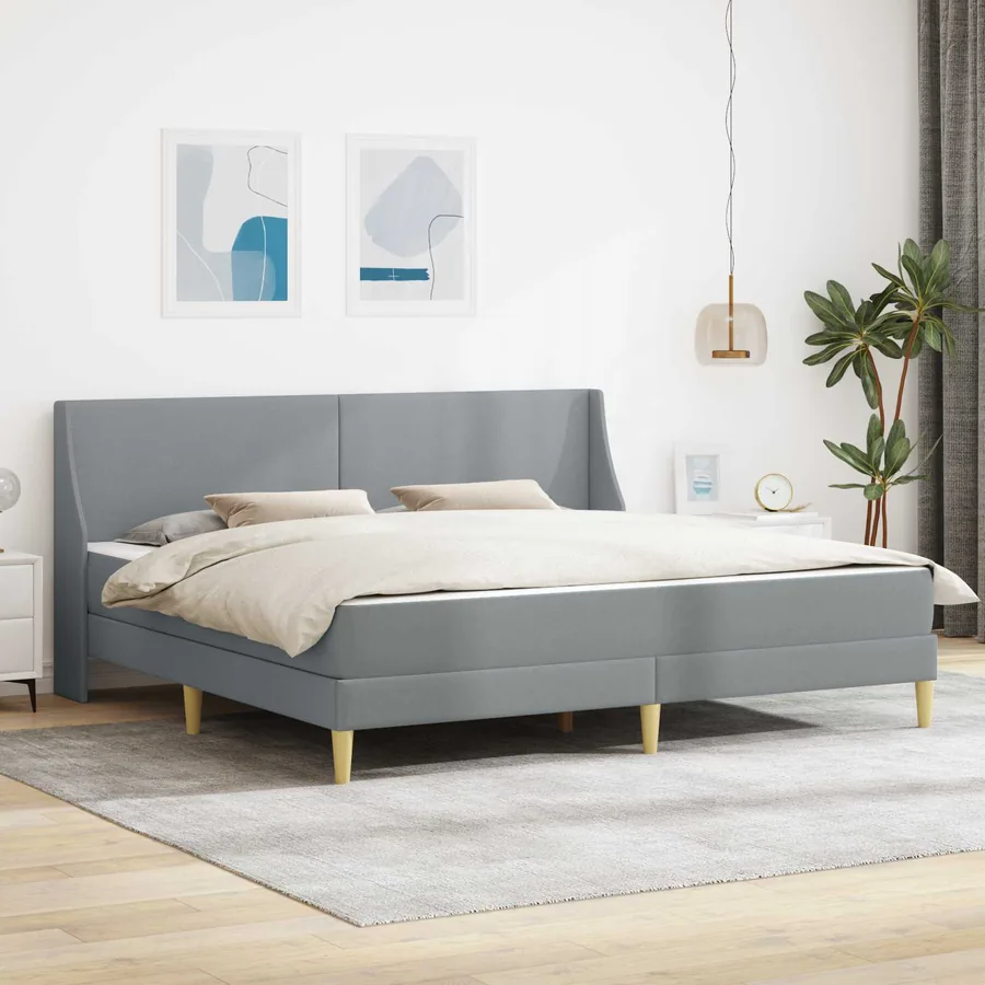 Cadre de lit avec matelas avec tête de lit Polyester