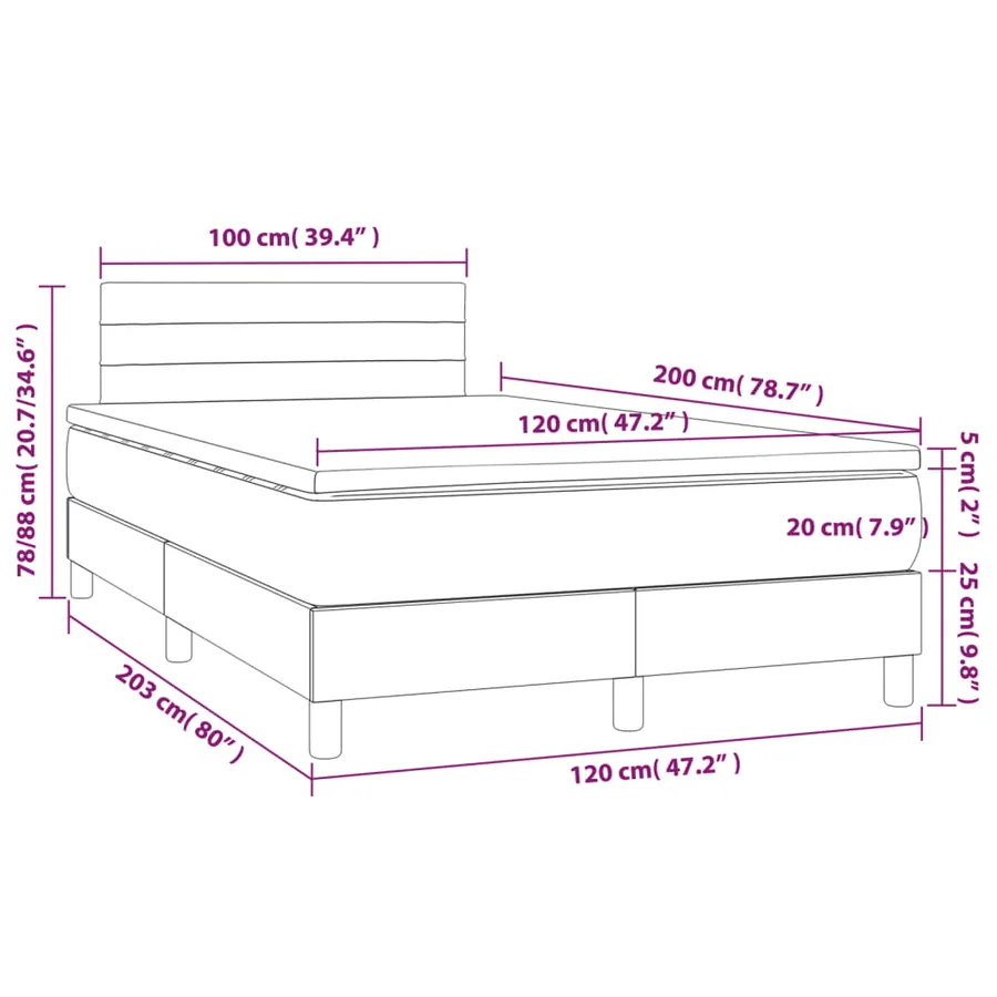 Sommier à lattes de lit avec matelas et LED Rose 120x200cm - 8