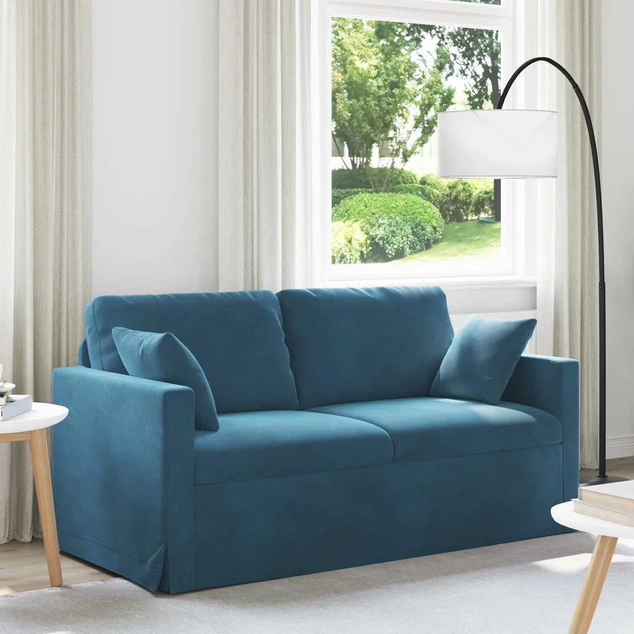 Canapé Bleu 158 x 78 x 80 cm Velours