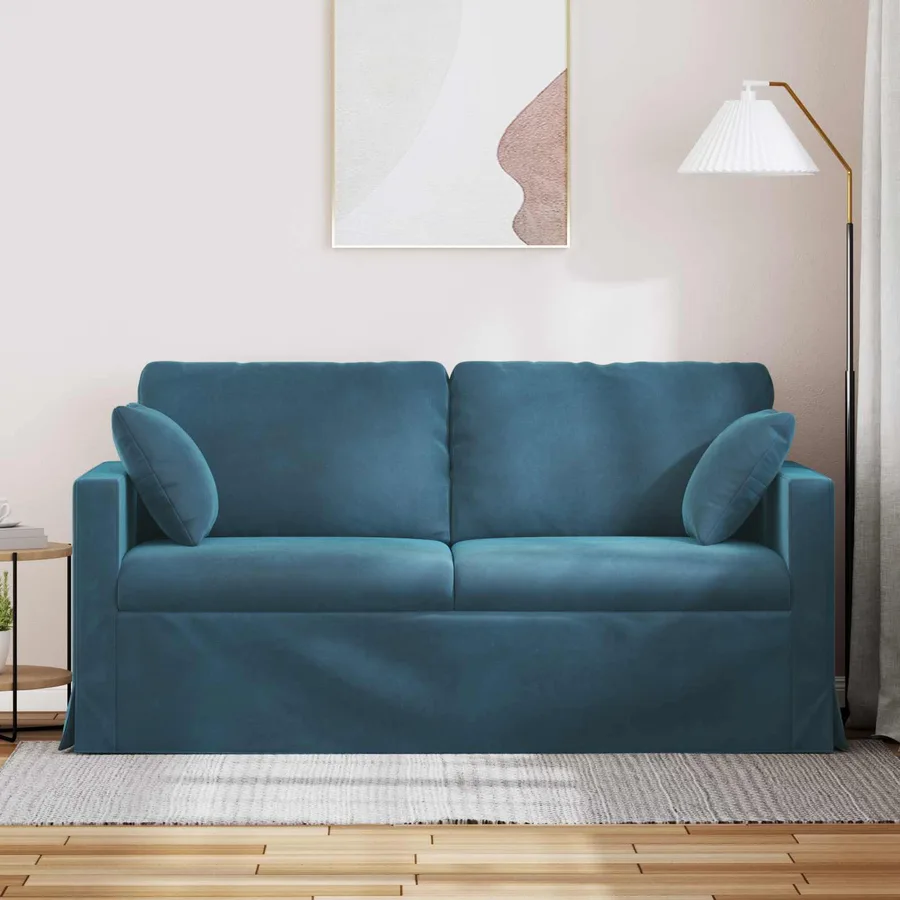 Canapé Bleu 158 x 78 x 80 cm Velours - 3