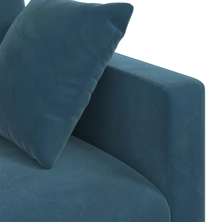 Canapé Bleu 158 x 78 x 80 cm Velours - 7