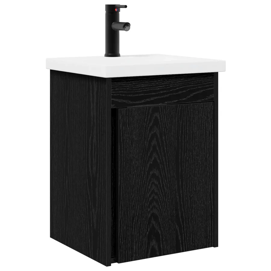 Meuble de salle de bain avec robinet Chêne noir - 2