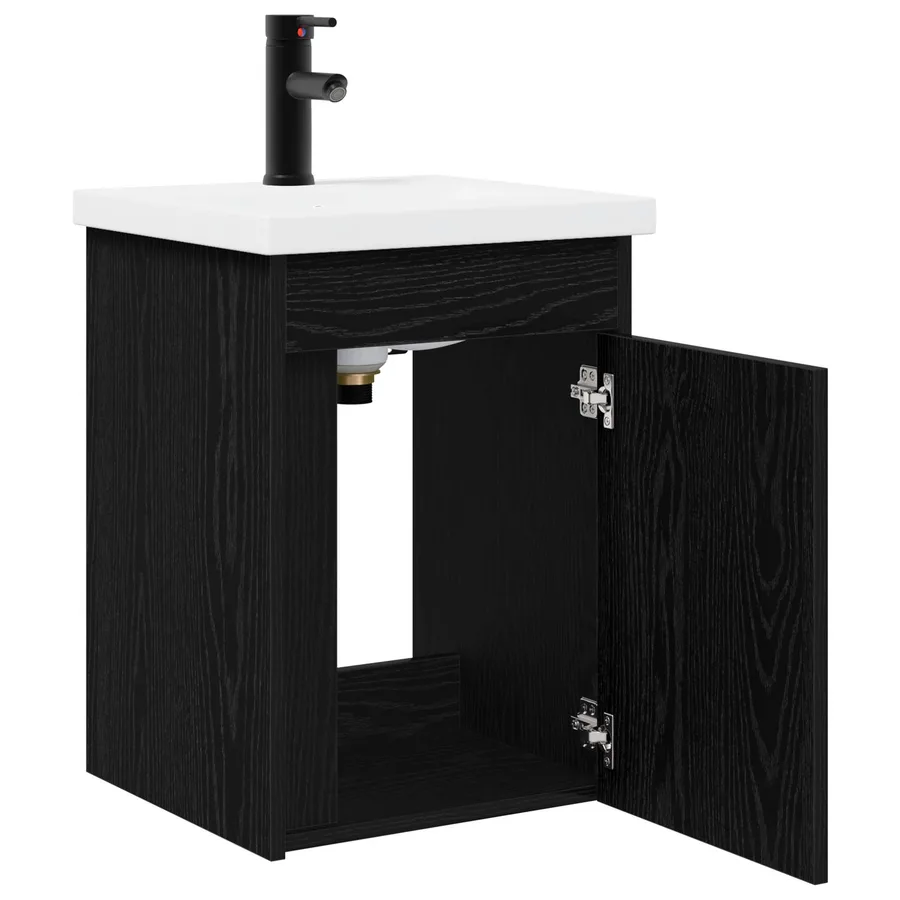 Meuble de salle de bain avec robinet Chêne noir - 4