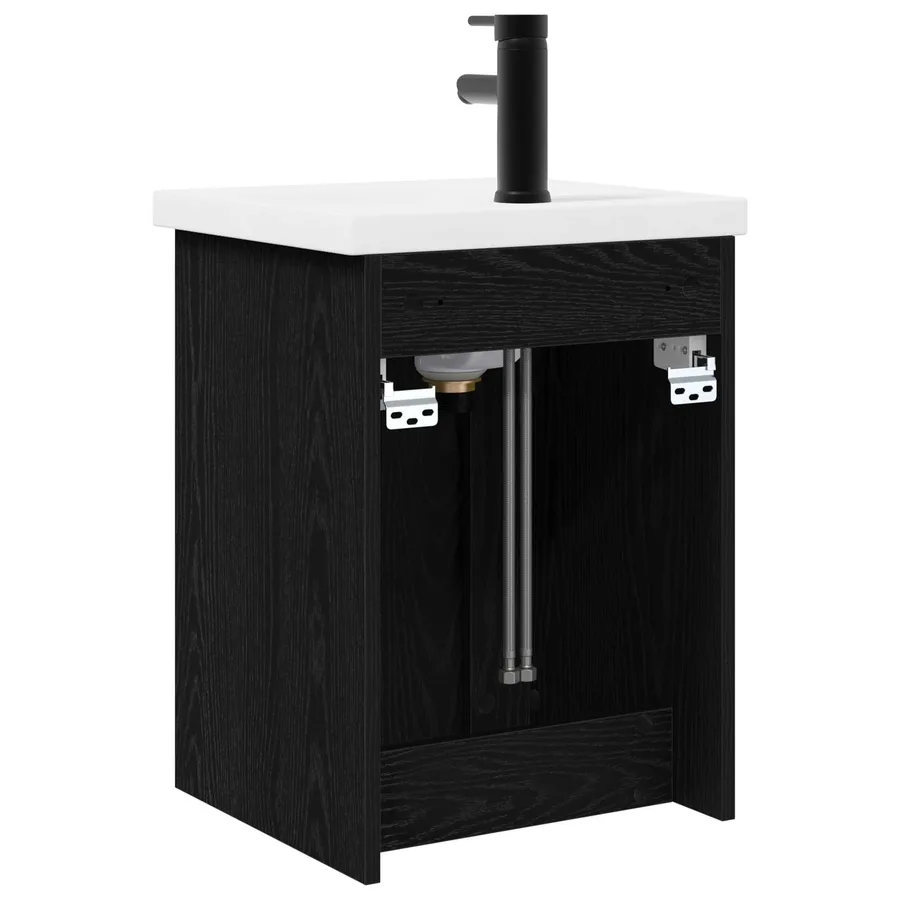 Meuble de salle de bain avec robinet Chêne noir - 7