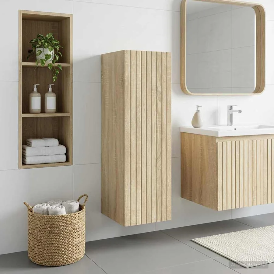 Cabinet de Salle de Bain Mural Chêne Sonoma 33 x 34,5 x 100 cm