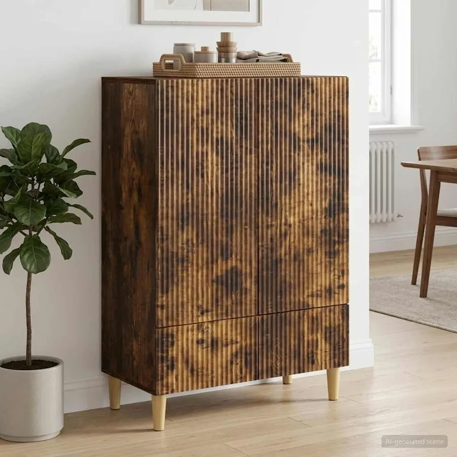 Buffet Chêne fumé 66 x 34,5 x 95 cm Bois d'ingénierie