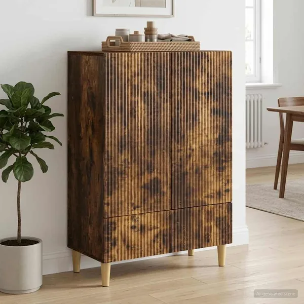 Buffet Chêne fumé 66 x 34,5 x 95 cm Bois d'ingénierie