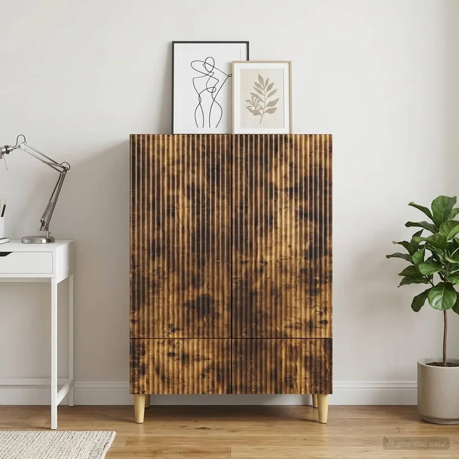 Buffet Chêne fumé 66 x 34,5 x 95 cm Bois d'ingénierie - 3