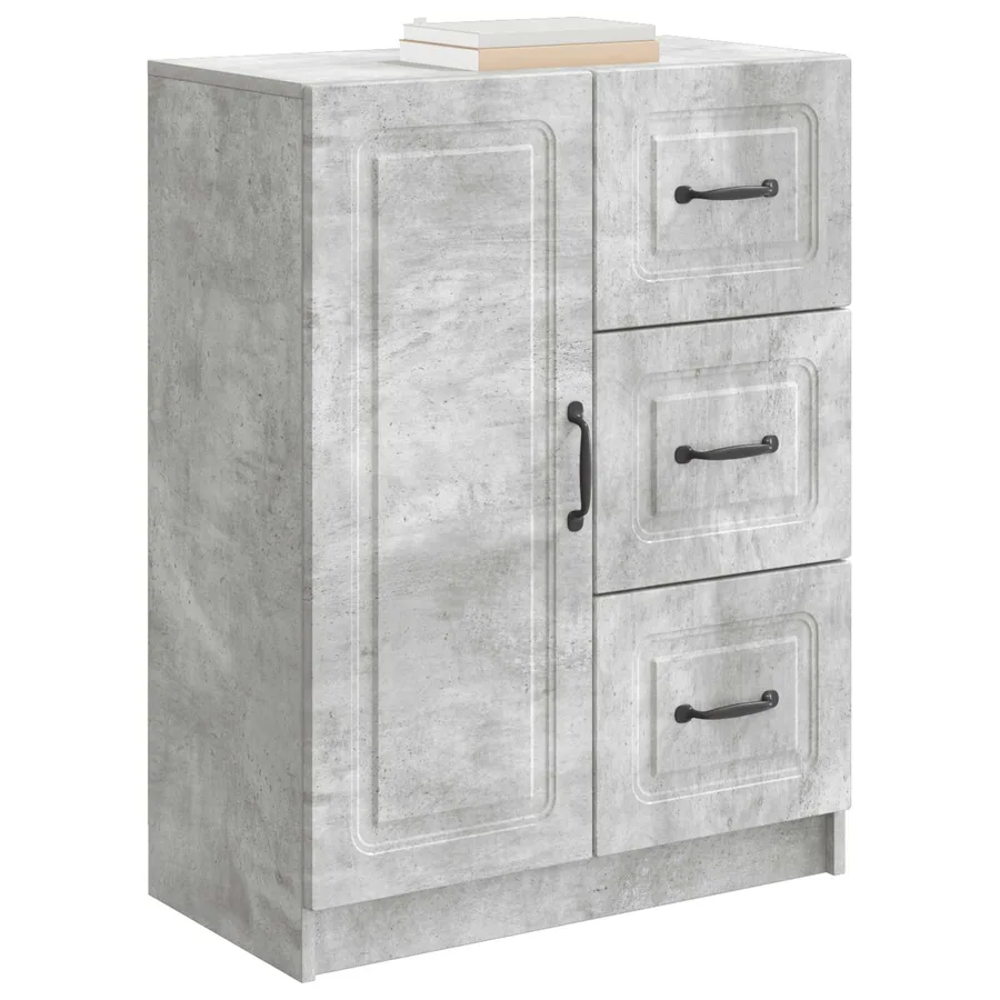Buffet Gris béton 66 x 34,5 x 87 cm Bois d'ingénierie - 3