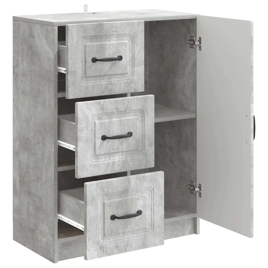 Buffet Gris béton 66 x 34,5 x 87 cm Bois d'ingénierie - 5