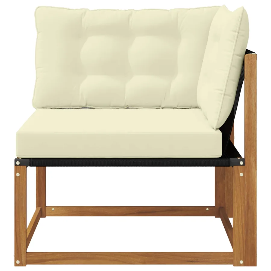 Canapé d'angle extérieur Bois d'acacia massif et Textilène - 4