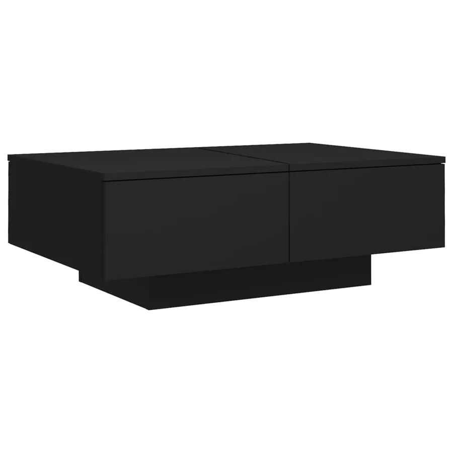 Table basse Noir 90x60x31 cm Bois d’ingénierie - 2
