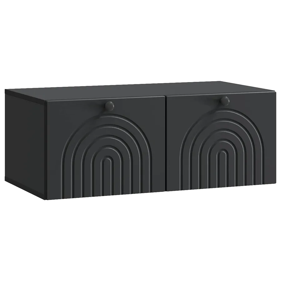 Meuble TV mural Noir 78,5 x 41 x 30 cm Bois d'ingénierie - 2
