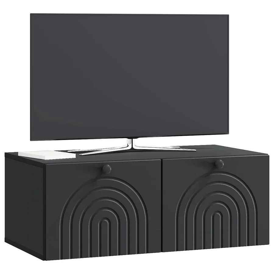Meuble TV mural Noir 78,5 x 41 x 30 cm Bois d'ingénierie - 3