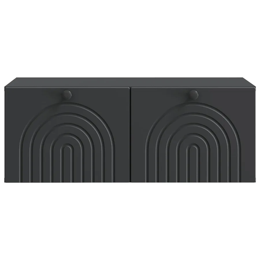 Meuble TV mural Noir 78,5 x 41 x 30 cm Bois d'ingénierie - 6