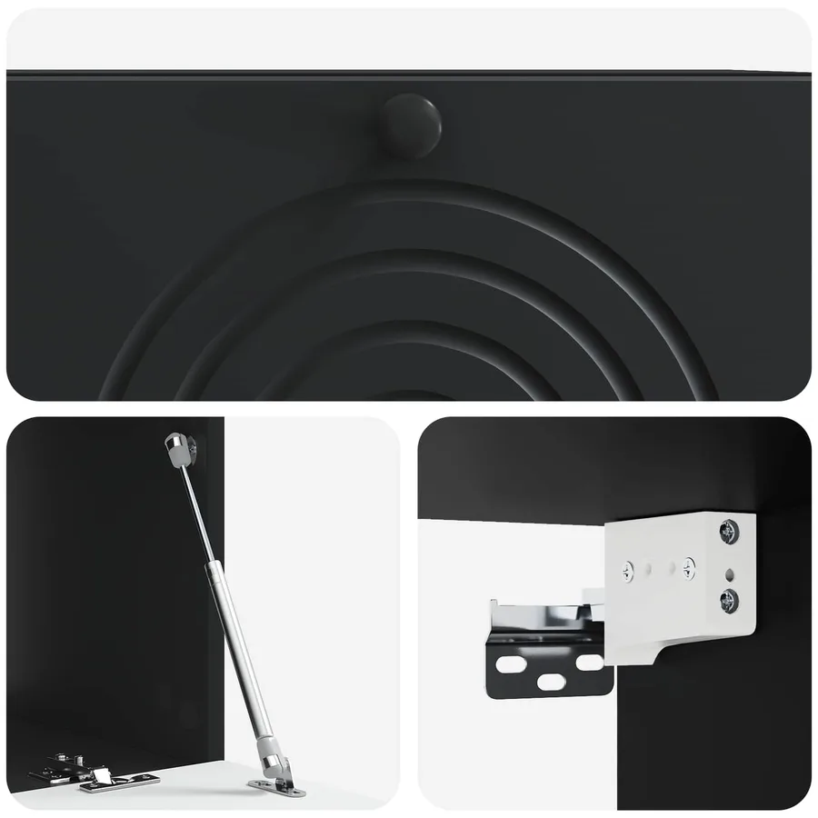 Meuble TV mural Noir 78,5 x 41 x 30 cm Bois d'ingénierie - 9
