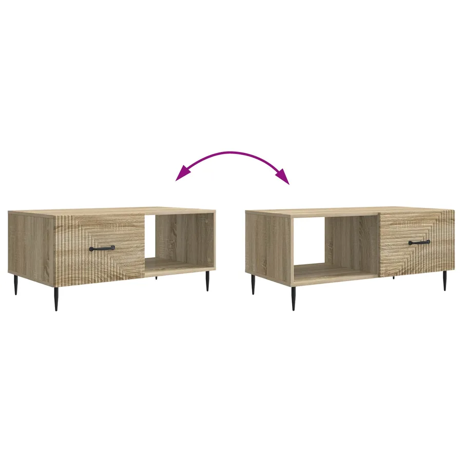 Table basse Chêne Sonoma 90 x 50 x 40 cm Bois d'ingénierie - 10
