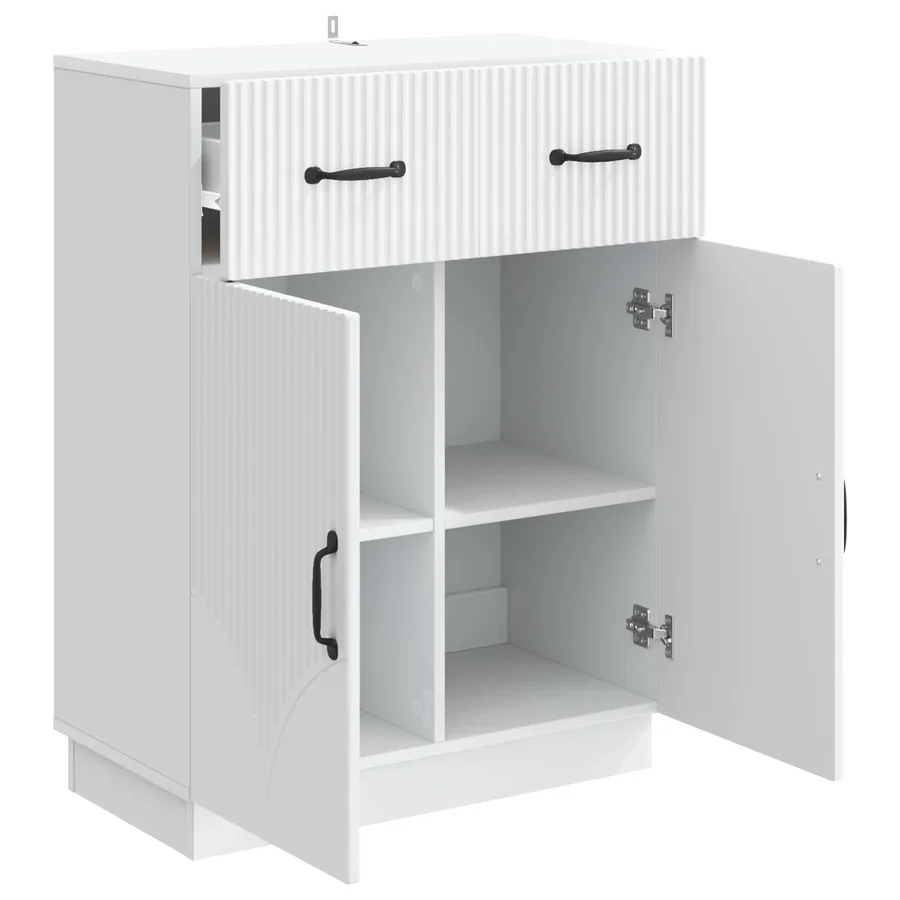 Buffet Blanc 66 x 34,5 x 87 cm Bois d'ingénierie - 5