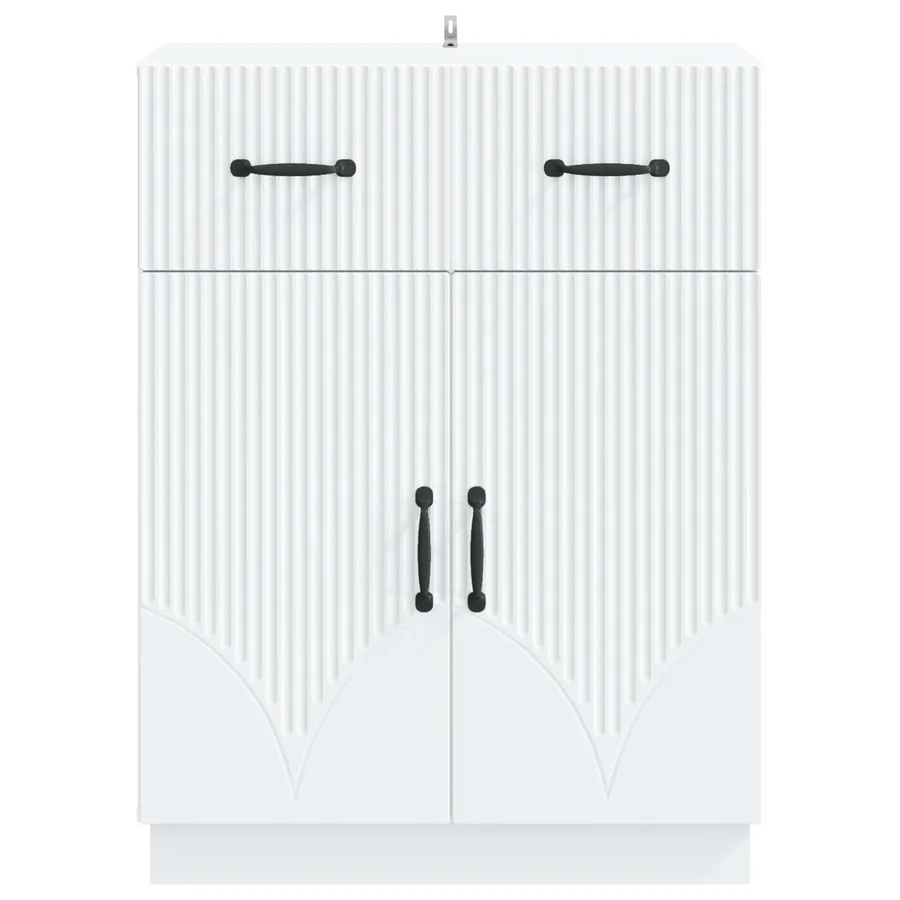 Buffet Blanc 66 x 34,5 x 87 cm Bois d'ingénierie - 6