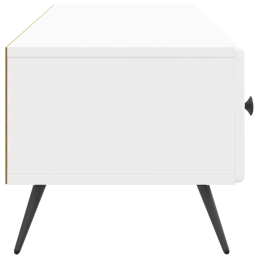 Meuble TV Blanc brillant 147 x 34,5 x 30 cm Bois d'ingénierie - 7