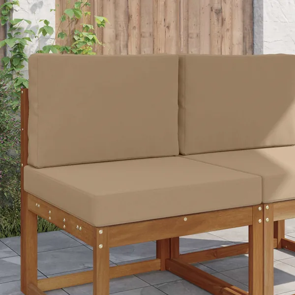 Coussin de canapé d'extérieur 2 pcs Taupe Polyester