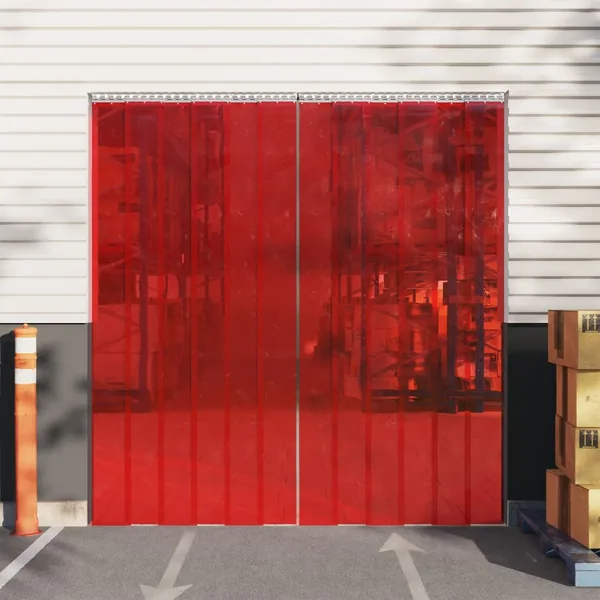 Rideau de porte rouge 300 mmx2,6 mm 10 m PVC