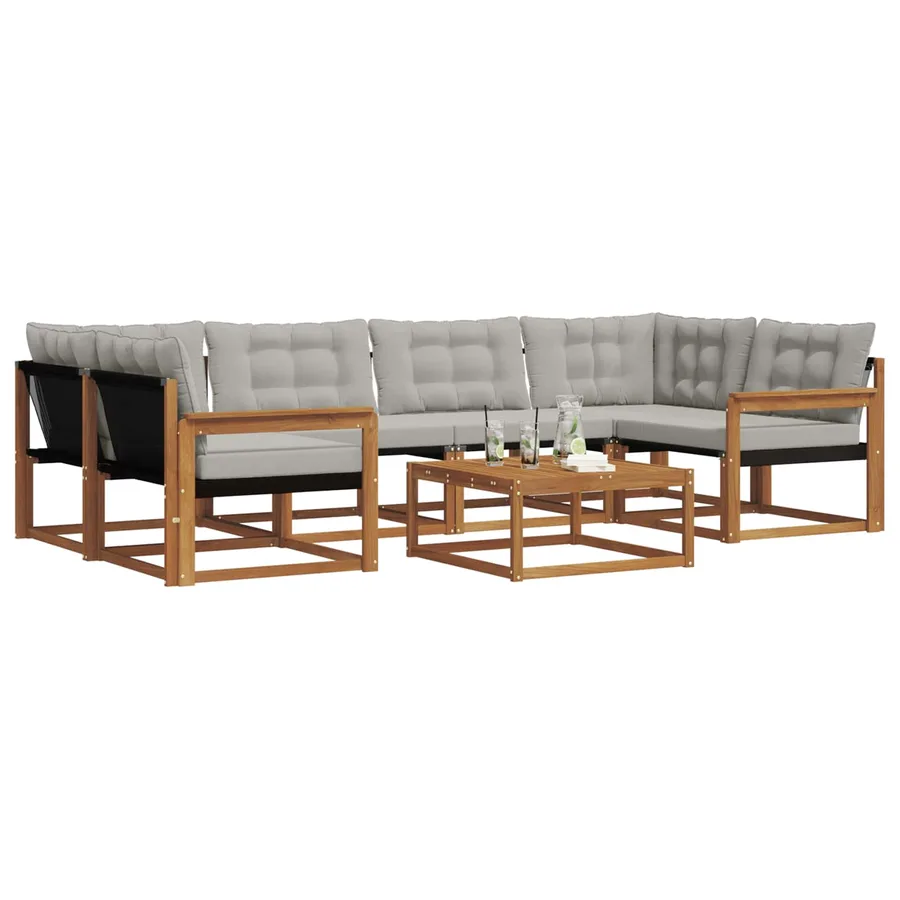 Ensemble de canapés d'extérieur 7 pcs Gris Naturel et Clair - 3