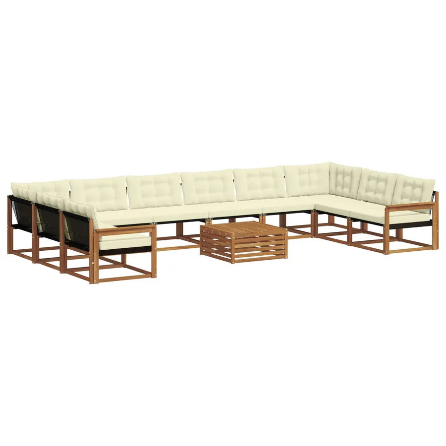 Ensemble de canapés d'extérieur 11 pcs Naturel et Crème - 2
