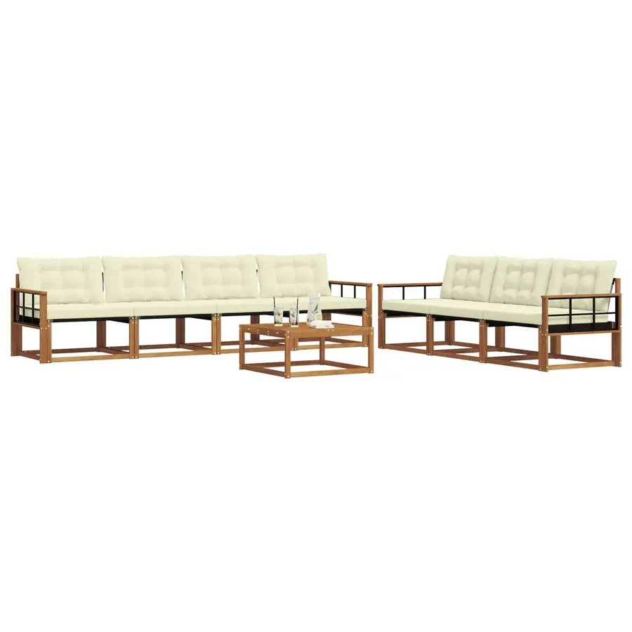 Ensemble de canapés d'extérieur 8 pcs Naturel et Crème - 3