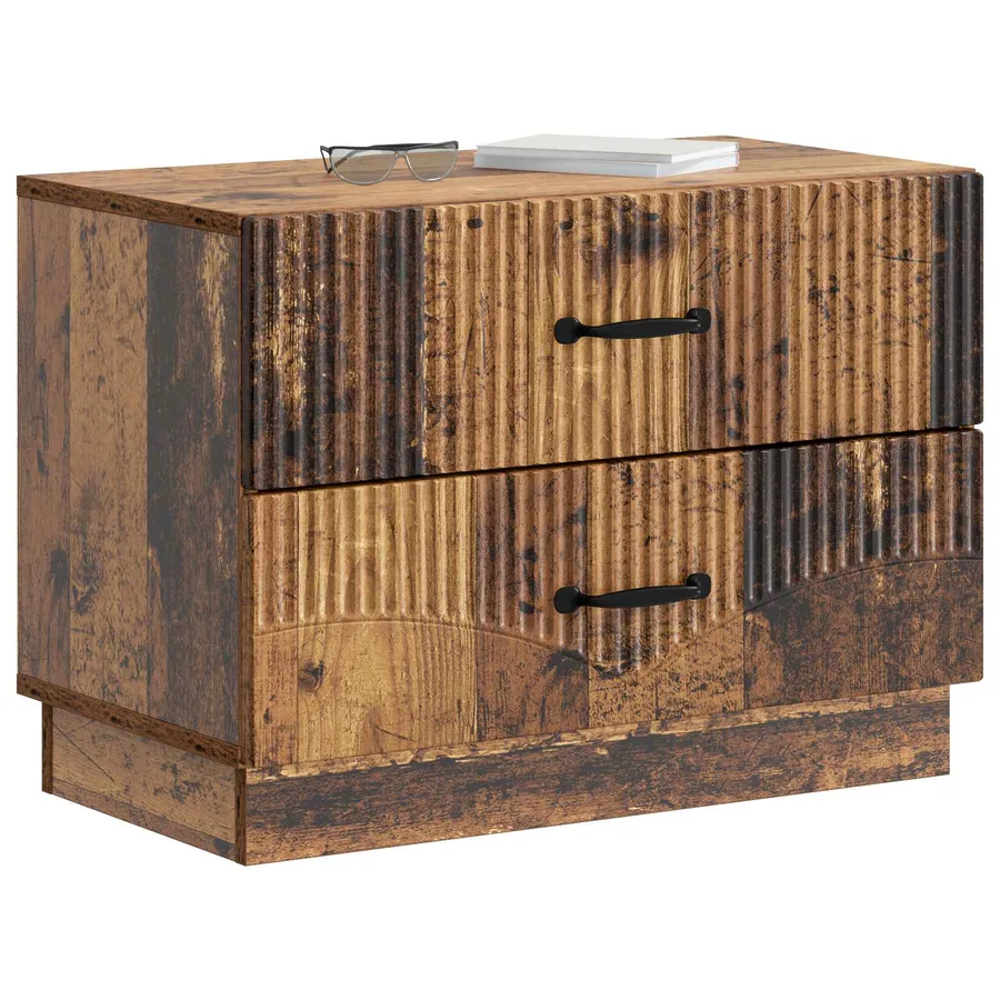 Cabinet de chevet avec tiroir Bois ancien 62 x 34,5 x 44,5 cm - 3