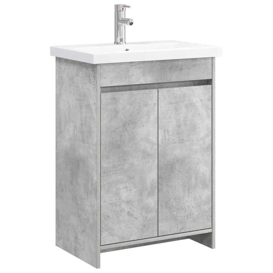 Ensemble de mobilier de salle de bain Gris béton - 2
