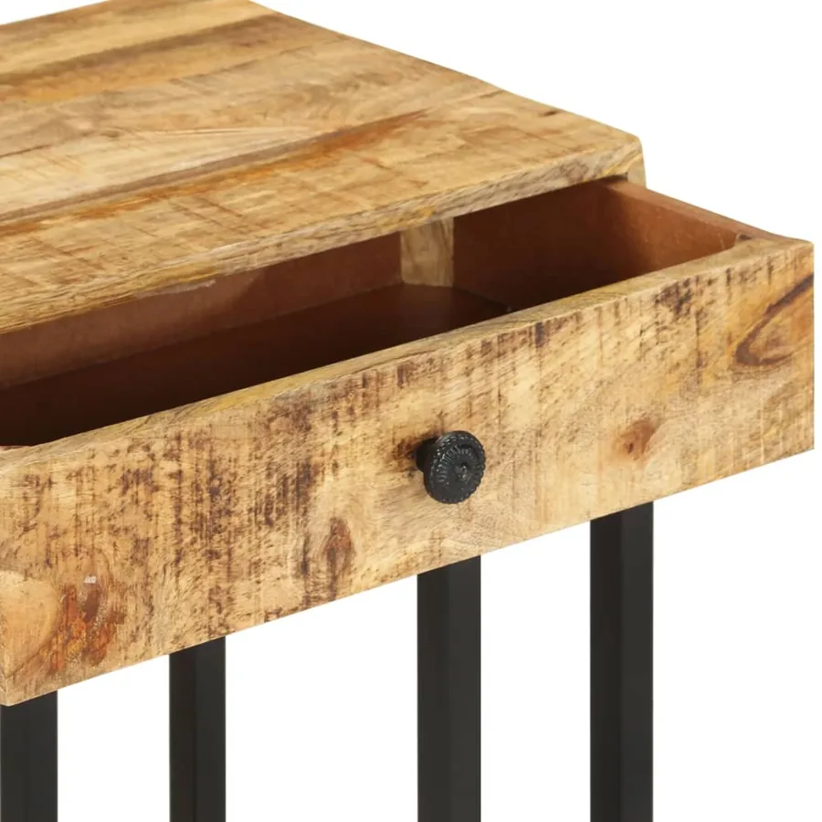 Table d'appoint en forme d'U 45x30x61cm Bois de manguier massif - 5